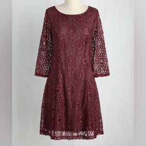 Modcloth burgundy lace dress
